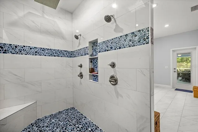 a bathroom with a shower