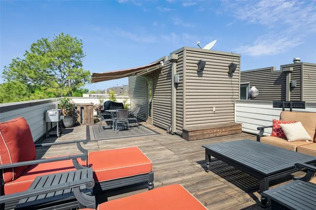 a backyard of a house with seating space