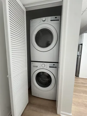a close up view of a washer and dryer in a room