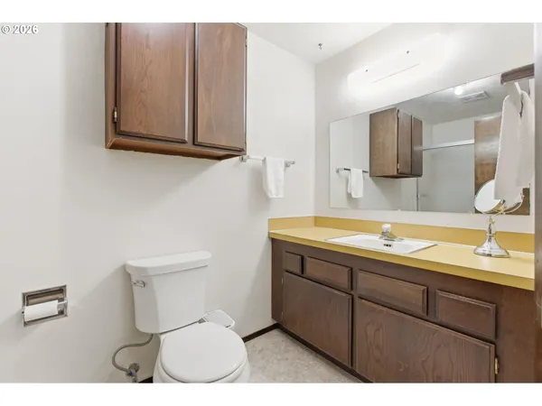 a bathroom with a shower and a toilet