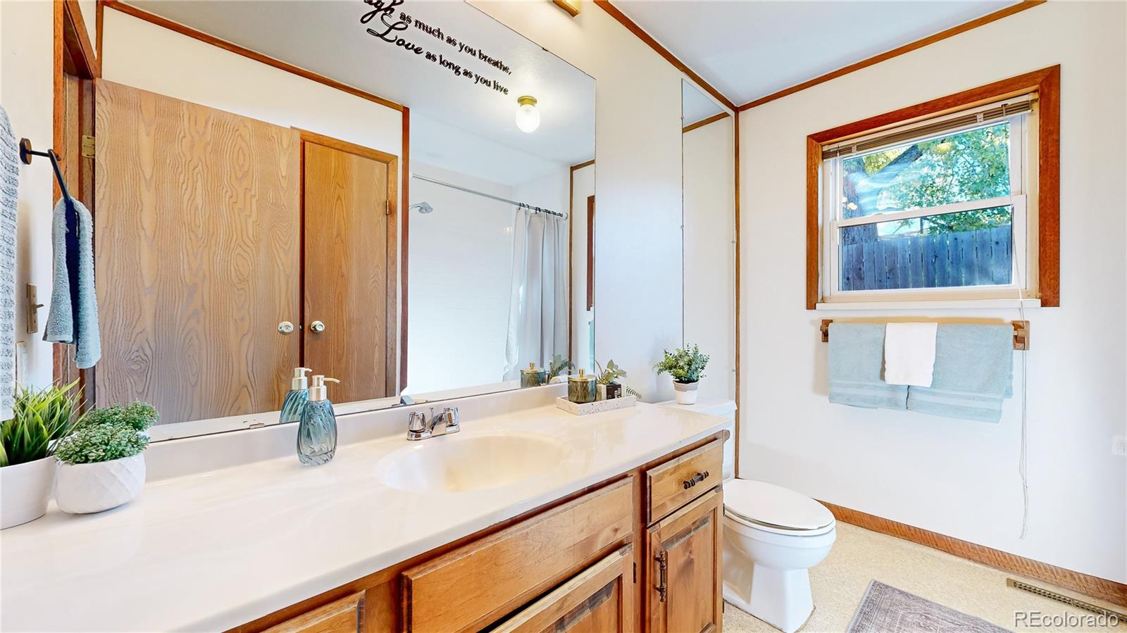 214 Poppy Street Golden, CO 80401 - Photo 17 of 31 a bathroom with a sink a toilet and a mirror