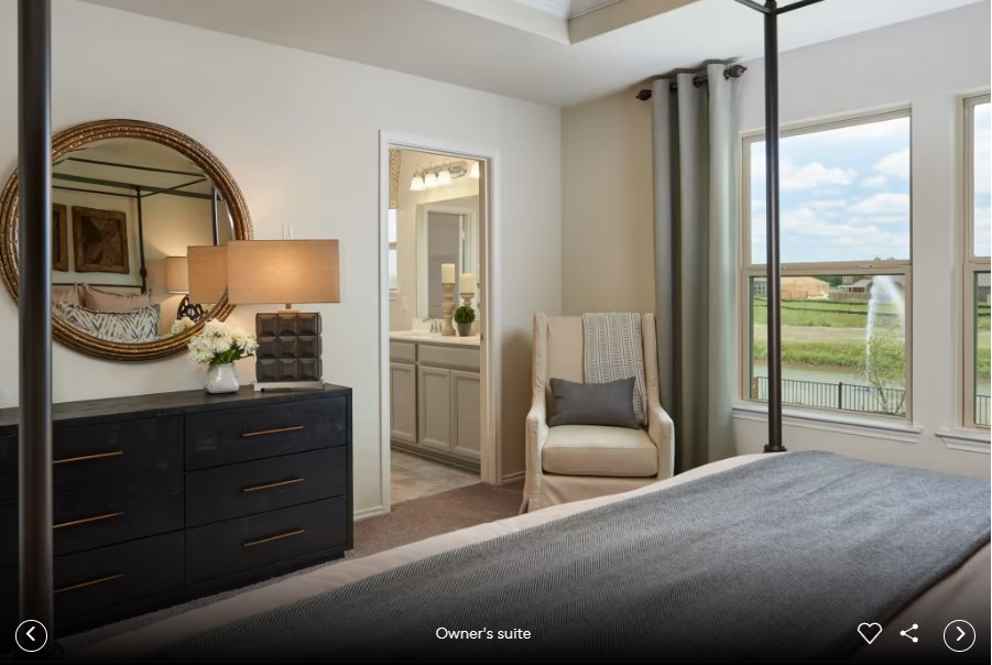 298 Begonia Street Buda, TX 78610 - Photo 8 of 12 a bedroom with a bed and a large mirror