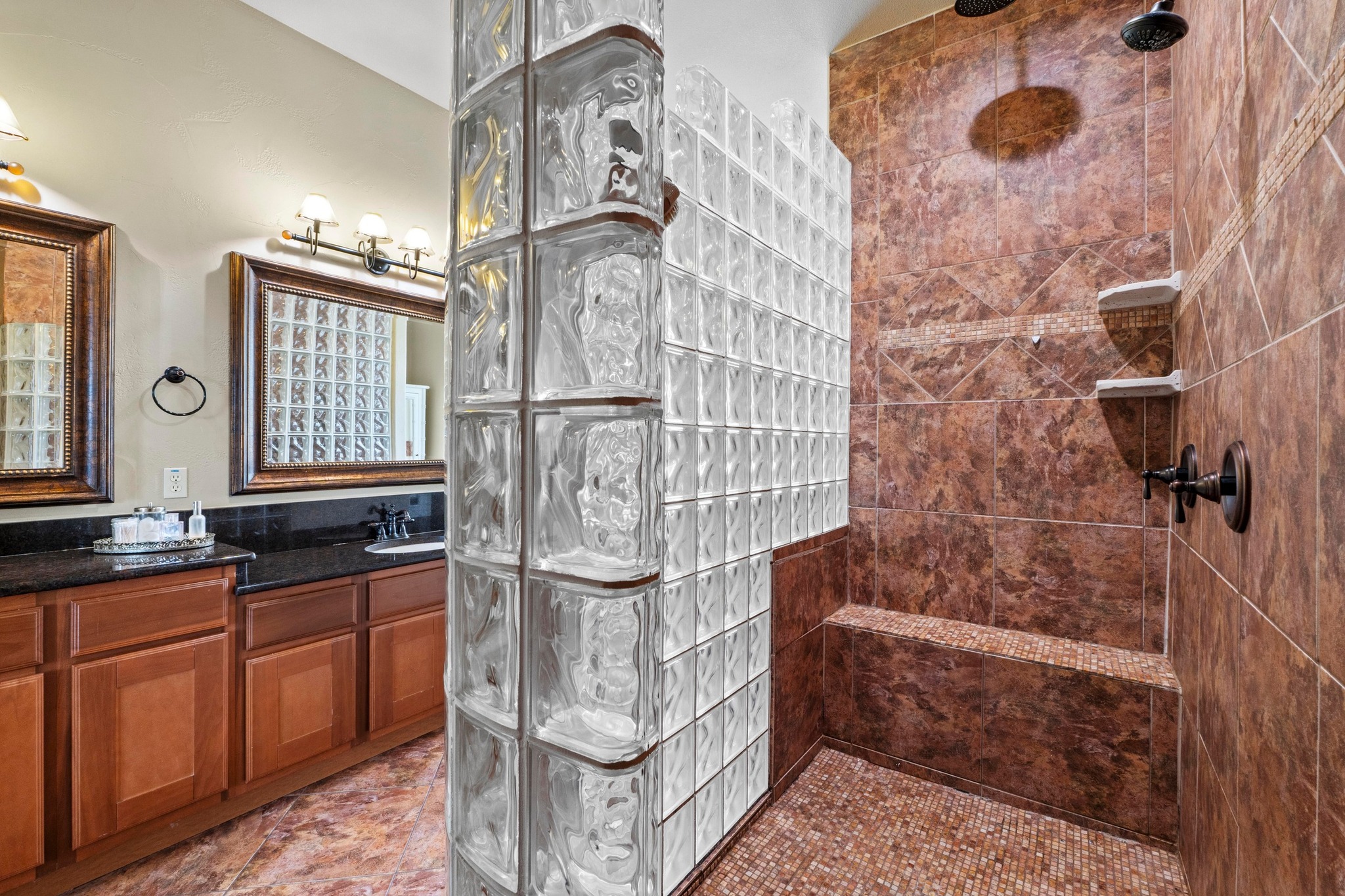 8211 Moon Rise Trail Jonestown, TX 78645 - Photo 20 of 34 Large master shower with dual shower heads.