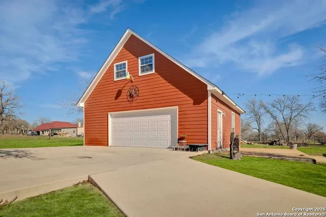 an aerial view of a house