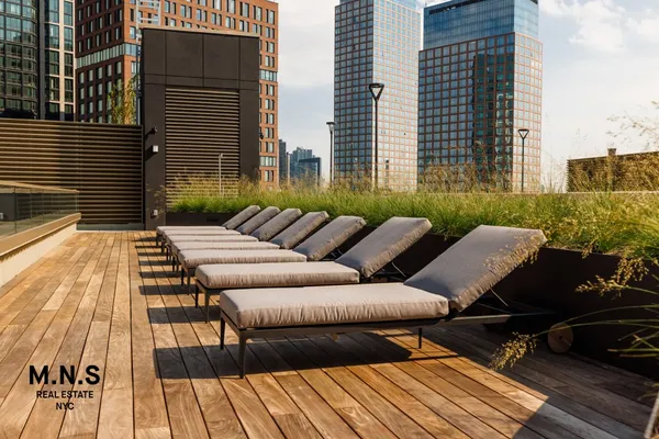 a view of a building from a balcony