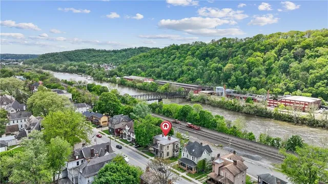 an aerial view of a city