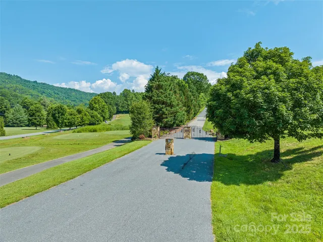 a view of a garden with a fountain