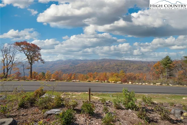 a view of a lake with a mountain in the background