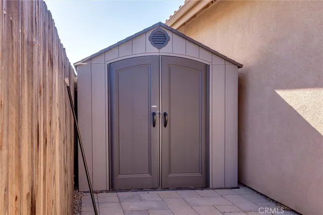 a view of a wooden door