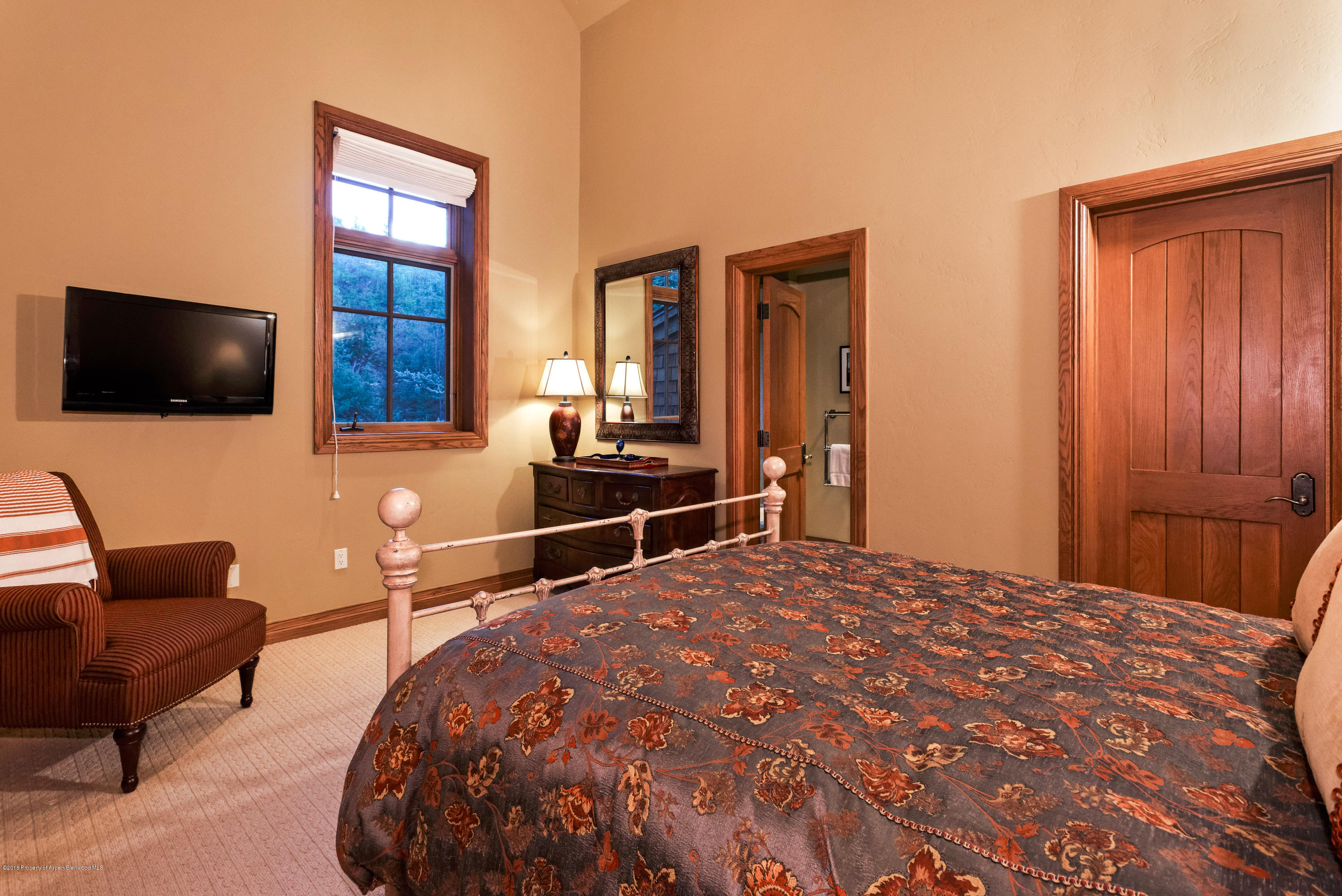 1205 Tiehack Road Aspen, CO 81611 - Photo 16 of 23 a bedroom with a bed and a television in it