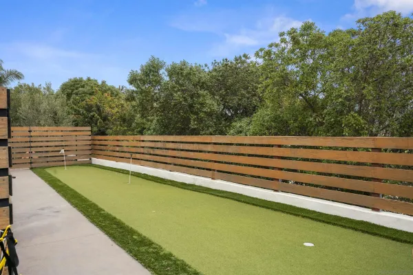a view of a swimming pool and outdoor space