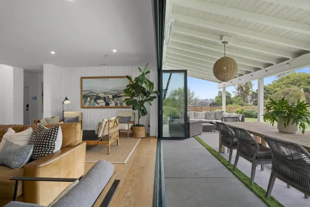 a living room with furniture