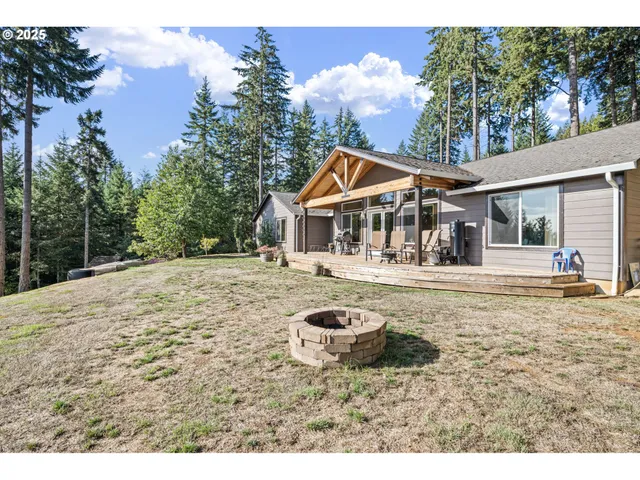 a house with swimming pool in front of it