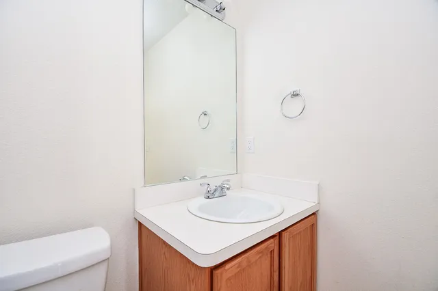 a view of small space with racks on the wall