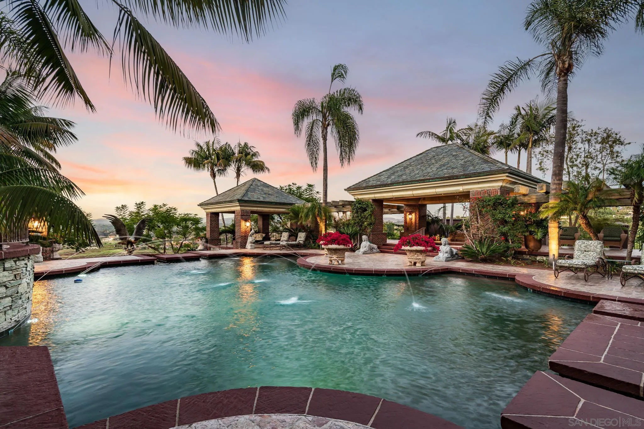 5893 Winland Hills Drive Rancho Santa Fe, CA 92067 - Photo 27 of 41 a view of swimming pool with lawn chairs and plants