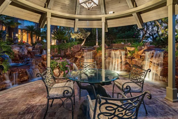 a view of a lake with outdoor space