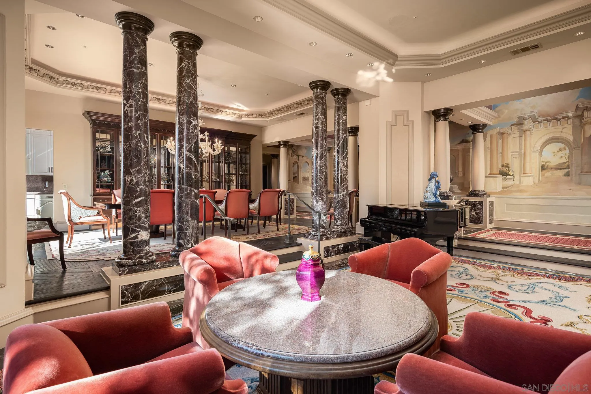5893 Winland Hills Drive Rancho Santa Fe, CA 92067 - Photo 8 of 41 a living room with furniture and a fireplace