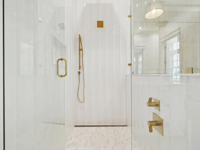 a bathroom with a shower