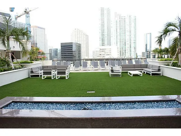 a view of outdoor space with seating area