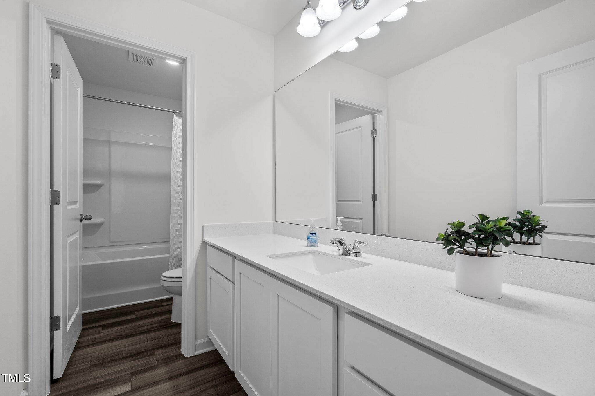 326 Spaight Acrs Way Wake Forest, NC 27587 - Photo 15 of 39 a bathroom with a sink a vanity and a mirror