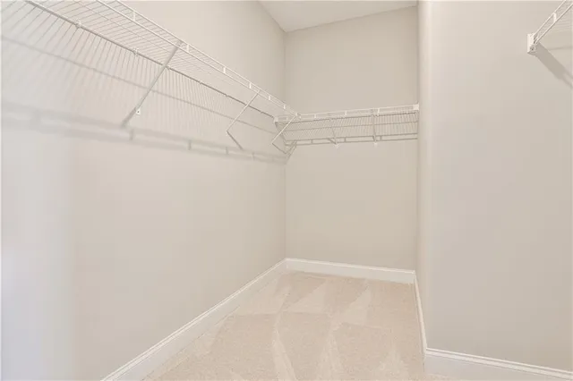 a view of a room with racks on the wall