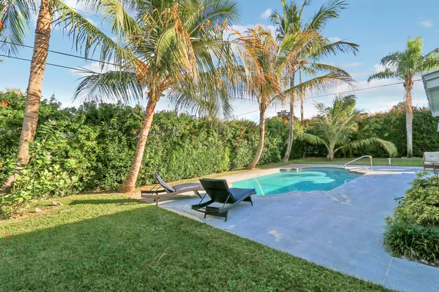 a view of a park with a slide