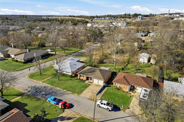 an aerial view of multiple house