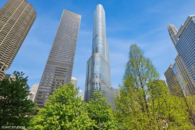 a front view of a multi story building