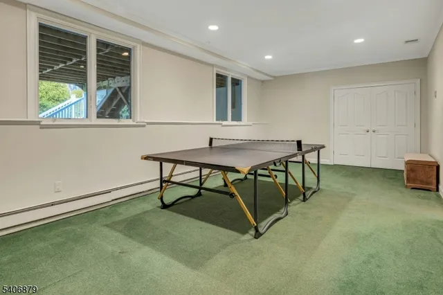 a workspace with furniture and window