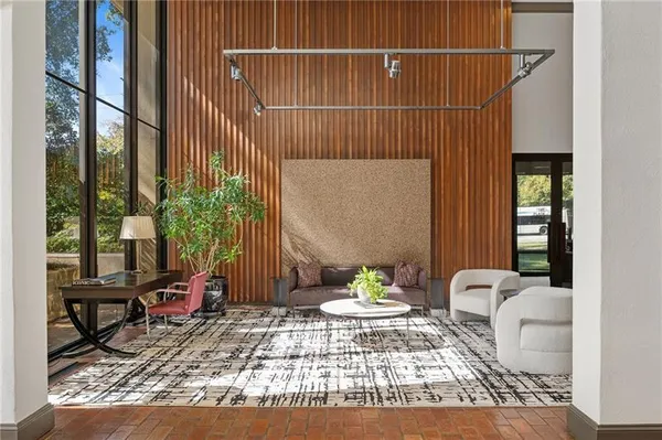 a living room with furniture