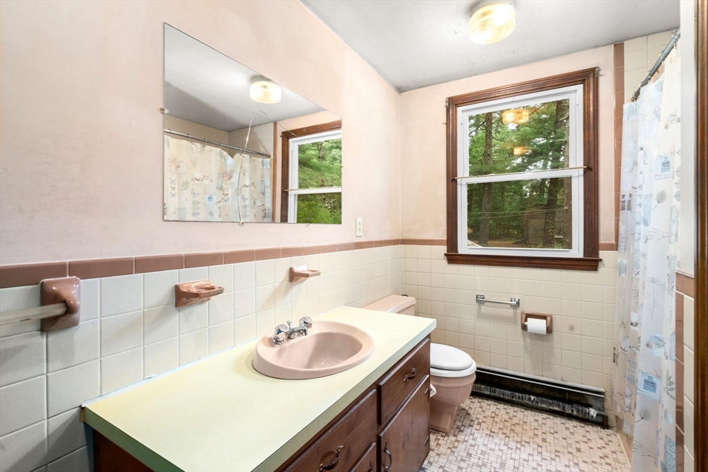 531 Marys Pond Road Rochester, MA 02770 - Photo 24 of 38 a bathroom with a sink a toilet and a mirror