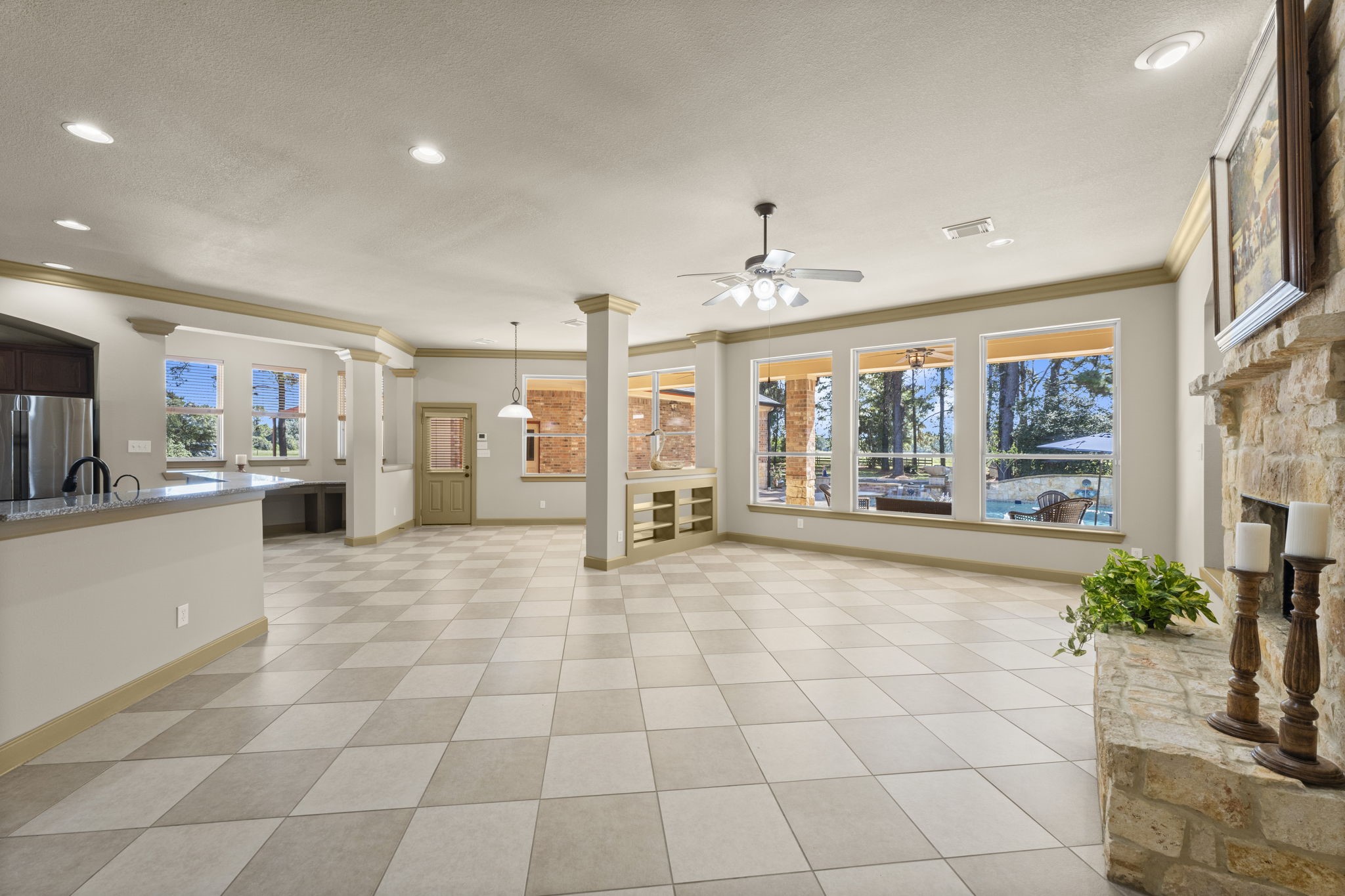 1534 Virgie Community Road Magnolia, TX 77354 - Photo 18 of 50 A tremendous living room, a perfect breakfast nook and the large chef's kitchen all perfectly connect together.