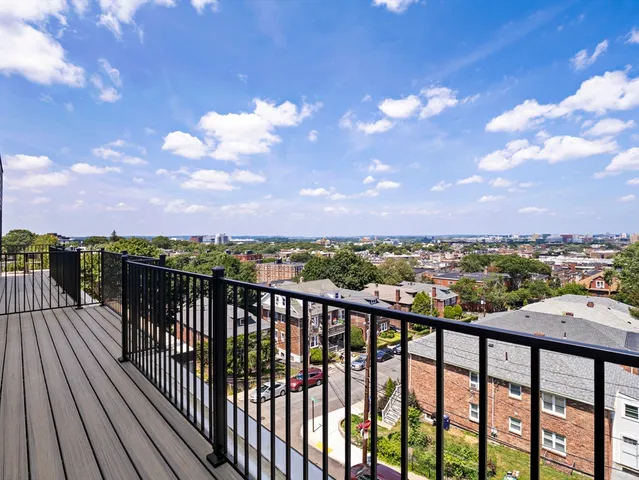 a view of city from a balcony