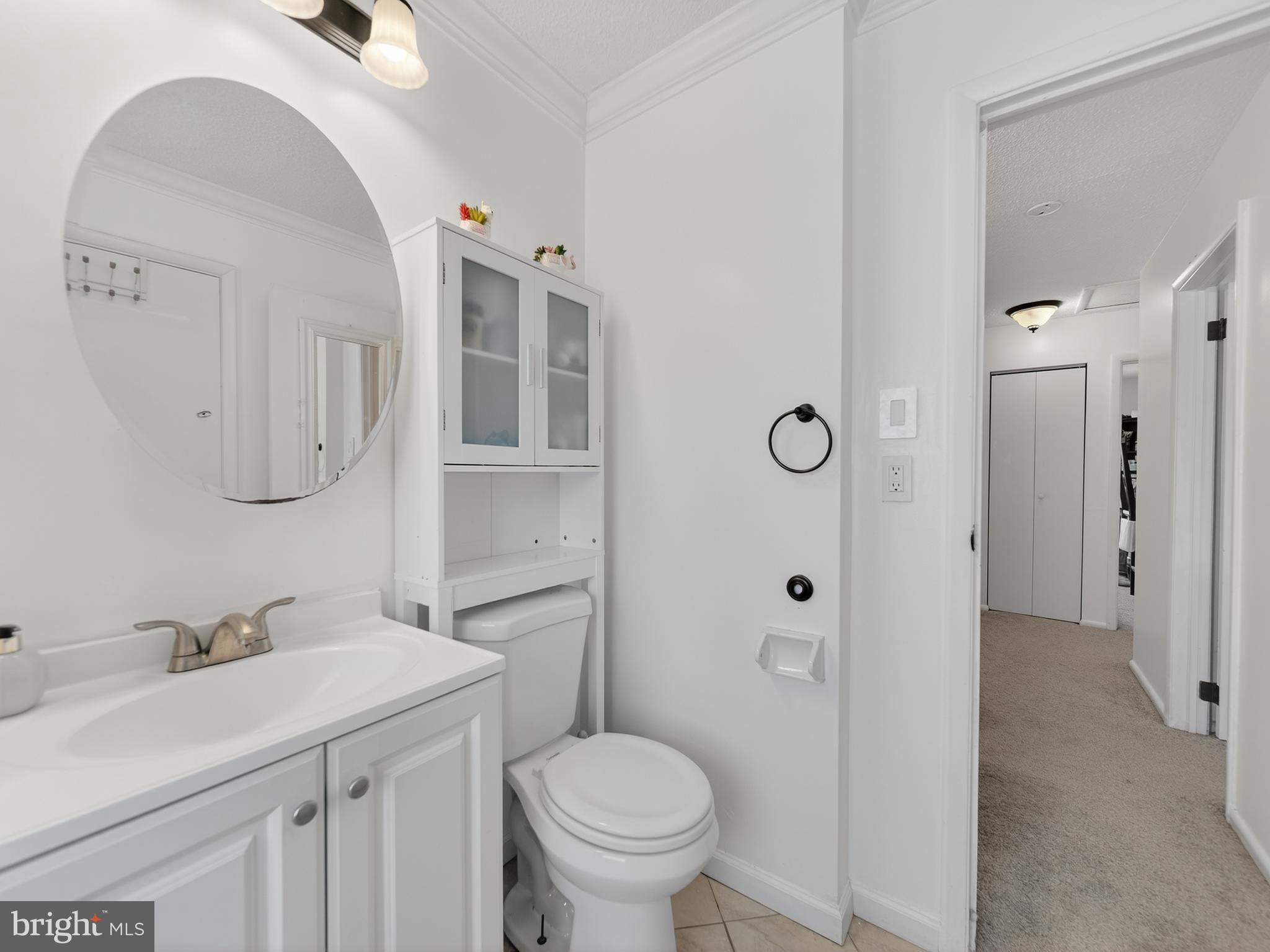 609 Cedarleaf Avenue Capitol Heights, MD 20743 - Photo 27 of 42 a bathroom with a sink a toilet a mirror and shower