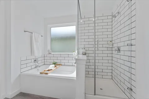 a bathroom with a sink and a shower