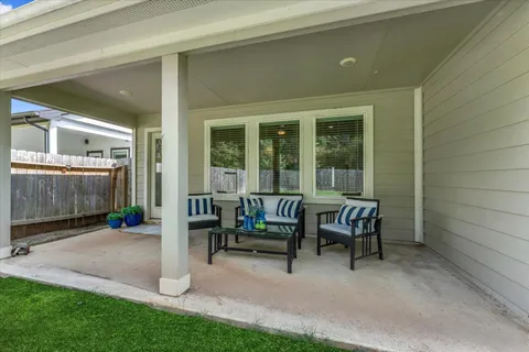 a house view with a outdoor space