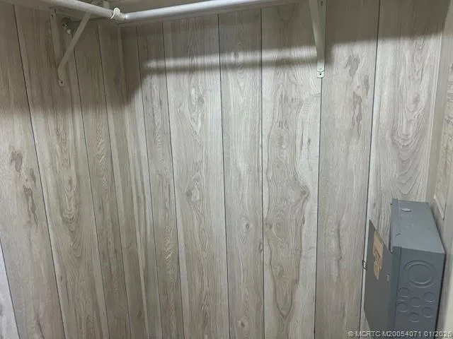 a view of wooden cabinets