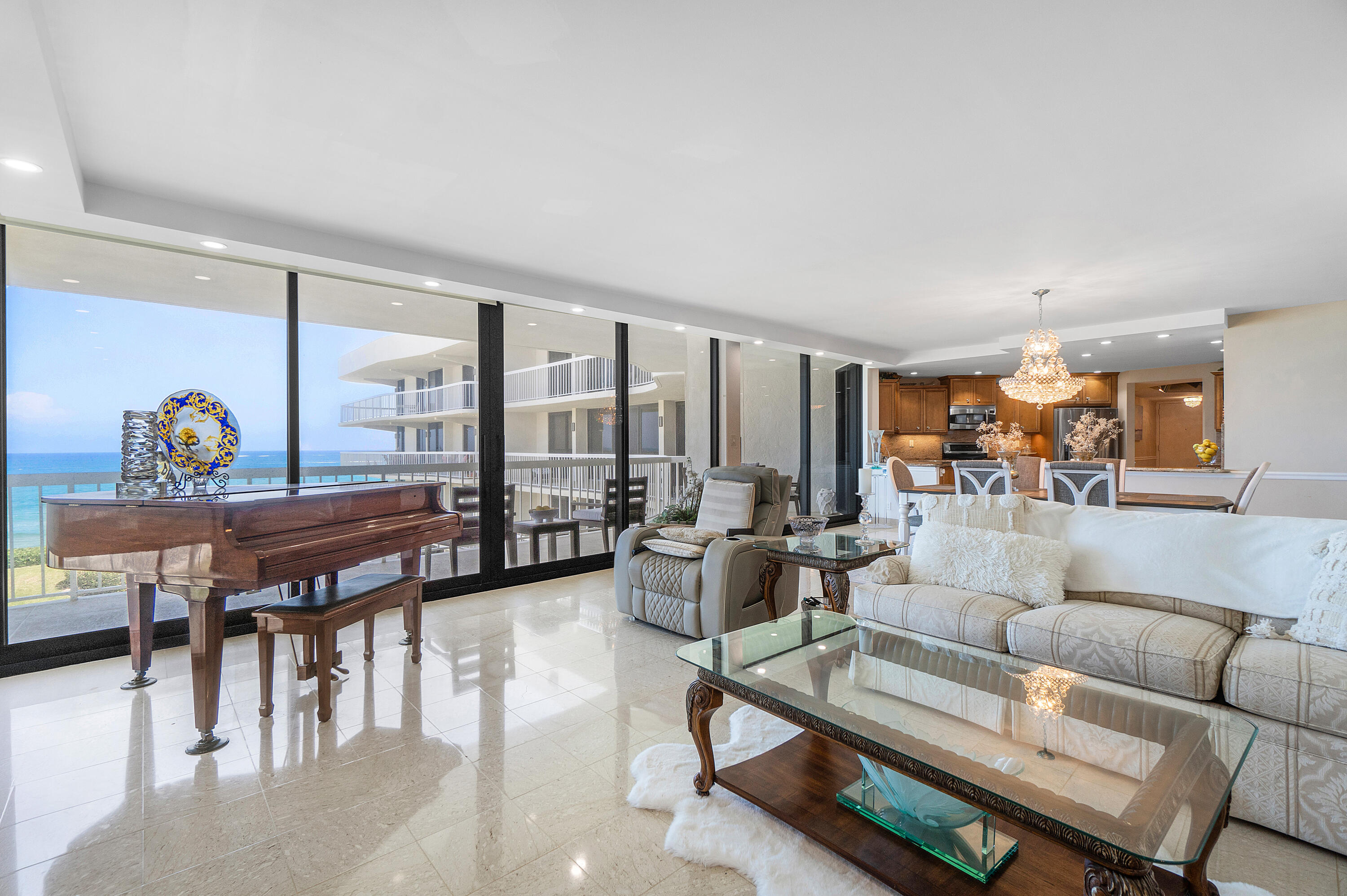 3300 South Ocean Boulevard, Unit 405 Palm Beach, FL 33480 - Photo 6 of 23 a living room with furniture and wooden floor