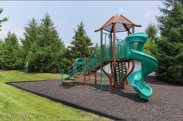 a view of a park with slide