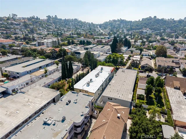 an aerial view of a city