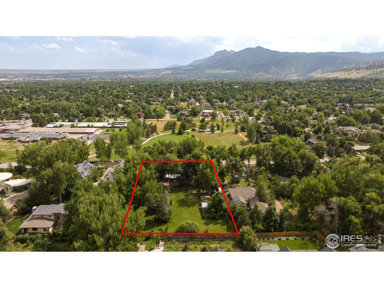 1675 Upland Avenue Boulder, CO 80304 - Photo 34 of 39 Overhead from the north with lines for illustrative purposes