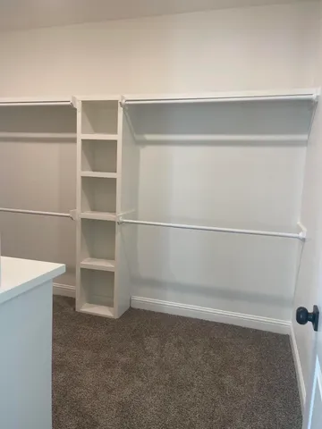 a room with a closet