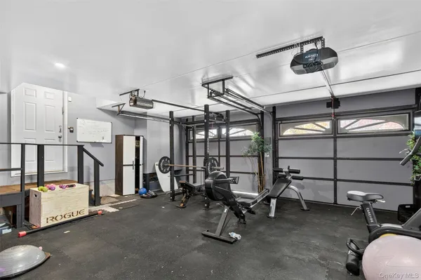 a room with gym equipment