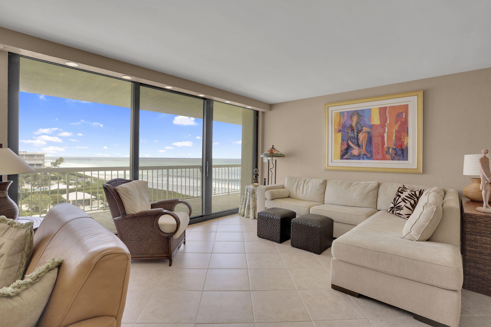 3300 South Ocean Boulevard, Unit 504S Palm Beach, FL 33480 - Photo 12 of 24 a living room with furniture and a large window
