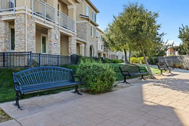 a view of a chair in a patio