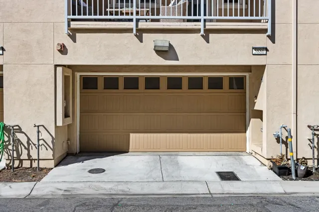 a front view of a building with a street