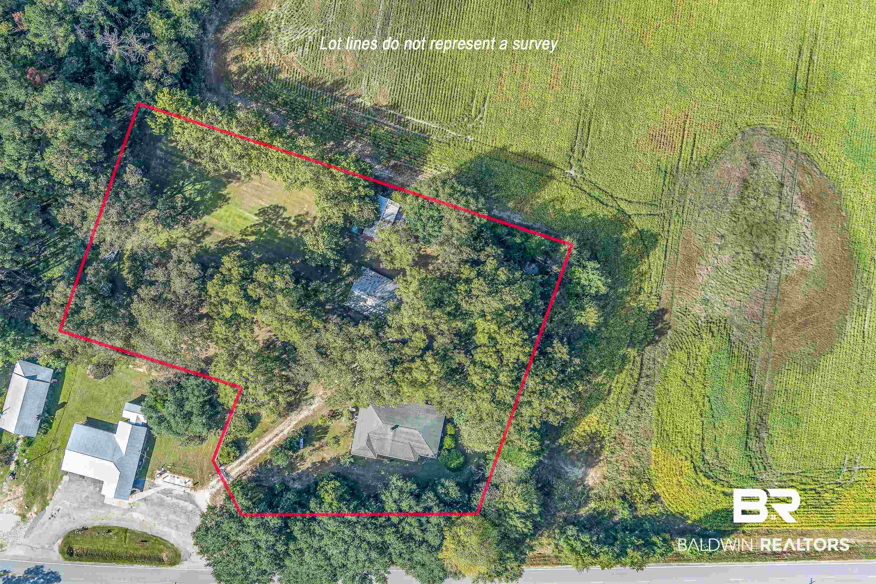 72075 Highway 59 Little River, AL 36550 - Photo 38 of 40 Aerial view of property's location with property parcel outlined