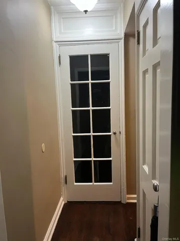 a view of wooden door