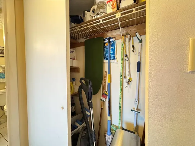 a view of a balcony with wooden floor