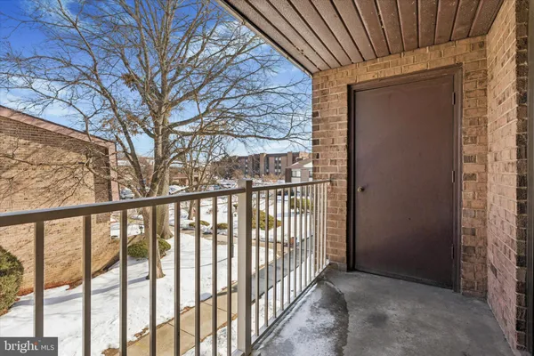 a view of wooden balcony